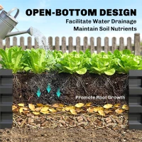 Outsunny L-Shaped Raised Garden Bed, 82" x 109" x 12" Galvanized Steel Planter Box with Multi-reinforced Rods for Vegetables, Flowers and Herbs, Dark Grey(m-7)