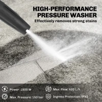 Outsunny Electric Pressure Washer, 2176 PSI High Pressure Washer with 20 ft Outlet Hose, Adjustable Nozzle, 1.9GPM Power Washer(m-4)