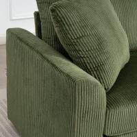 HOMCOM 3 Seater Sofa, 83.5" Modern Upholstered Couch with Pocket Spring and 2 Scatter Cushions for Living Room, Green(m-10)
