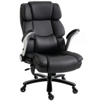 HOMCOM Ergonomic Office Chair with Inflatable Adjustable Lumbar Support, 400 Lbs Heavy Duty High Back Desk Chair, Black