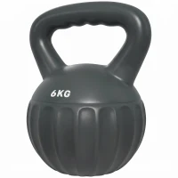 Soozier Kettlebell, 13 lbs Kettle Bell with Non-Slip Handle for Home Gym, Weight Lifting and Strength Training, Grey(m-2)