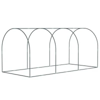 Outsunny 9' x 4' Crop Cage, Garden Plant Protector, with 3 Zippered Doors and 4 Ground Stakes, for Garden, Yard, Lawn, Black(m-9)
