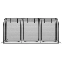 Outsunny 9' x 4' Crop Cage, Garden Plant Protector, with 3 Zippered Doors and 4 Ground Stakes, for Garden, Yard, Lawn, Black(m-10)