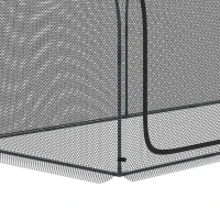 Outsunny 8' x 4' Crop Cage, Garden Plant Protector, with 2 Zippered Doors and 6 Ground Stakes, for Garden, Yard, Lawn, Black(m-10)
