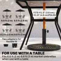 Outsunny 31 lbs Resin Round Market Umbrella Base Holder 19" Decorative Parasol Stand for Patio, Outdoor, Backyard, Bronze(m-4)