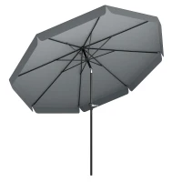 Outsunny 8.5 ft Outdoor Market Table Umbrella, Round Patio Umbrella with Tilt and Crank for Garden, Backyard, Deck, Dark Grey(m-13)