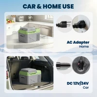 Outsunny 12 Volt Car Refrigerator, 12QT Car Fridge Electric Cooler, 12/24V DC and 110-240V AC, -4℉~68℉, Portable Refrigerator(m-5)