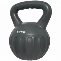 Soozier Kettlebell, 22 lbs Kettle Bell with Non-Slip Handle for Home Gym, Weight Lifting and Strength Training, Grey(m-2)