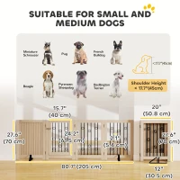 PawHut reestanding Dog Gate, Wooden Foldable Pet Gate with 4 Panels, Walk-Through Door, Support Feet, Non-Slip Mats(m-3)