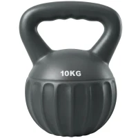 Soozier Kettlebell, 22 lbs Kettle Bell with Non-Slip Handle for Home Gym, Weight Lifting and Strength Training, Grey(m-13)