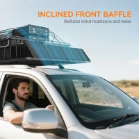 HOMCOM 64"/43" x 39" Car Roof Rack, Length Adjustable Roof Basket, Universal Rooftop Cargo Carrier Basket with U-bolts, 220 lbs Capacity(m-6)