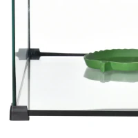 PawHut Glass Reptile Terrarium with Thermometer, Water Basin, Full View Visually for Lizards, Horned Frogs, Snakes, Spiders(m-12)