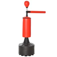 Soozier Freestanding Boxing Punch Bag Stand with 360° Rotating Flexible Arm, Speed Ball, Waterable and Sandable Base, Red(m-12)