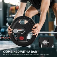 Soozier Weight Plates Set, 2-Inch Barbell Weights Set w/Tri-Grips for Home Gym Weightlifting and Strength Training, 2 x 33lbs(m-5)