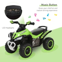 Aosom No Power Baby Ride on Toy, Kids Ride on Car Foot to Floor Sliding 4 Wheels with Music, Lightening, for 18-36 M, Green(m-6)