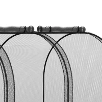 Outsunny 9' x 4' Crop Cage, Garden Plant Protector, with 3 Zippered Doors and 4 Ground Stakes, for Garden, Yard, Lawn, Black(m-12)