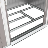 Outsunny 7' x 4' Galvanised Steel Garden Shed, with Foundation Kit - Grey(m-12)