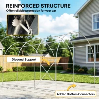 Outsunny 10' x 15' Heavy Duty Carport, Portable Garage Car Canopy Tent Shelter with Reinforced Galvanized Frame, Dark Grey(m-6)