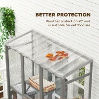 PawHut Large Outdoor Catio with 6 Jumping Platforms, Scratching Post, 2 Ramps, Waterproof Roof, Grey(m-7)