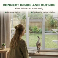 PawHut Large Outdoor Catio with Weatherproof Roof, Bridge, Resting Box, Platforms, White(m-4)