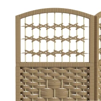HOMCOM 6 Panel Folding Room Divider, Portable Privacy Screen, Wave Fiber Room Partition for Home Office, Natural(m-8)