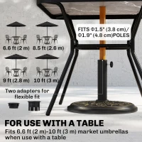 Outsunny 20 lbs Resin Round Patio Umbrella Base 18" Outdoor Decorative Cast Stone Parasol Stand Market Garden Umbrella Holder, Bronze(m-4)