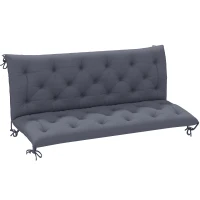 Outsunny 3 Seater Outdoor Seat Pads Bench Swing Chair Replacement Cushions Backrest for Patio Garden, Dark Grey(m-2)