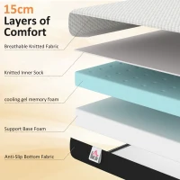 HOMCOM Twin Mattress 6 Inch Memory Foam Mattress in a Box, Pressure Relief & Lumbar Support, CertiPUR-US Certified, Medium Firm(m-6)