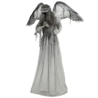 HOMCOM Halloween Animated Standing Crying Angel Decoration with Sound and Touch Activated(m-2)