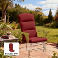 Outsunny Patio Chair Cushions for Adirondack Chair Replacement Cushions with Back and Ties, Wine Red(m-1)