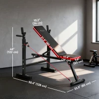 Soozier Adjustable Weight Bench with Squat Rack, Incline Flat Bench Press with Barbell Rack for Home Gym, 660 lbs Capacity(m-3)
