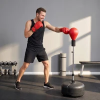 Soozier Adjustable Height Free Standing Boxing Bag Set with 6 Suction Cups and Boxing Gloves, for Exercise Training(m-8)