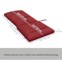 Outsunny Patio Chair Cushions for Adirondack Chair Replacement Cushions with Back and Ties, Wine Red(m-3)