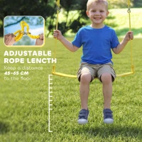 Qaba Kids Swing Set with Double Swings, Outdoor Playset with Adjustable Ropes, Metal Frame for Ages 3-8, 150kg Capacity(m-6)