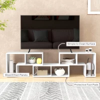 HOMCOM TV Stand for TVs up to 75", 3-Piece Modular TV Console with Open Storage Shelves, White(m-7)