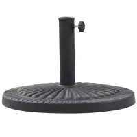 Outsunny 31 lbs Resin Round Market Umbrella Base Holder 19" Decorative Parasol Stand for Patio, Outdoor, Backyard, Bronze(m-11)