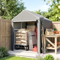 Outsunny 4 x 6ft Outdoor Storage Shed Tent, Portable Shed with Roll-up Door for Motorcycle, Bike, Garden Tools(m-1)
