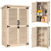 Outsunny 30" x 20" x 47" Wooden Garden Shed, Outdoor Storage Shed with Waterproof Asphalt Roof, Shelves, Natural(m-9)