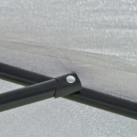Outsunny Patio Sun Umbrella, Outdoor Parasol with 6 Ribs, Light Grey(m-10)