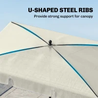 Outsunny 6.5x4ft Rectangle Patio Umbrella Aluminum Tilt Adjustable Garden Parasol  Sun Shade Outdoor Canopy Cream White(m-5)