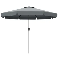 Outsunny 8.5 ft Outdoor Market Table Umbrella, Round Patio Umbrella with Tilt and Crank for Garden, Backyard, Deck, Dark Grey(m-2)