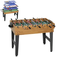 Soozier 48 in 13-in-1 Combo Multi Game Table with Foosball, Pool, Hockey and More for Adults, Light Walnut(m-9)