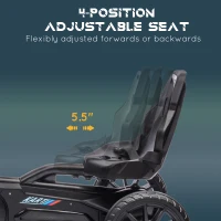 Aosom Kids Pedal Go Kart W/ Adjustable Seat, Swing Axle, Black(m-4)