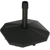 Outsunny 48lbs Concrete Square Patio Umbrella Base Weight, Outdoor Umbrella Stand Holder for Lawn, Deck, Backyard, Garden, Black(m-2)
