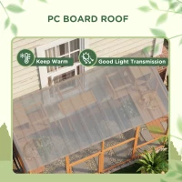 PawHut Large Outdoor Catio with 2 Condos, Jumping Platforms, Waterproof Roof, Orange(m-6)