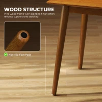 HOMCOM 47" x 30" Dining Table, Farmhouse Dining Room Table with Pine Wood Frame, Space Saving Kitchen Table, Brown(m-5)