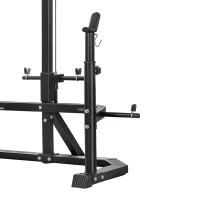 Soozier Multi-Function Home Gym Machine with Bench Press Rack, Squat Rack and Lat Pulldown System, Black(m-11)