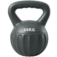 Soozier Kettlebell, 31 lbs Kettle Bell with Non-Slip Handle for Home Gym, Weight Lifting and Strength Training, Grey(m-13)