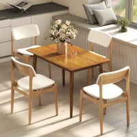 HOMCOM 47" x 30" Dining Table, Farmhouse Dining Room Table with Pine Wood Frame, Space Saving Kitchen Table, Brown(m-6)