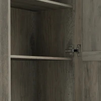 HOMCOM 67" Farmhouse Pantry Cabinet with 2 Doors, Tall Storage Cabinet with Adjustable Shelves, Distressed Grey(m-11)
